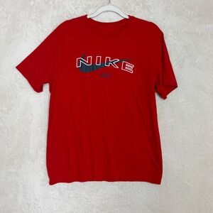 Nike Mens Red Graphic T-Shirt Embroidered Logo 1972 Short Sleeve Tee Large